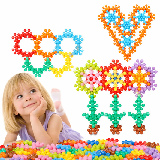 SnowBuild Montessori Schneeflocken Bausteine