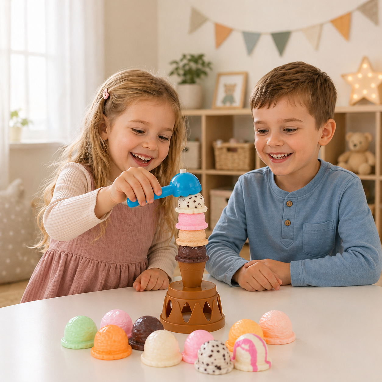 StackyScoops – Kreatives Eiscreme-Stapelspiel für Kinder