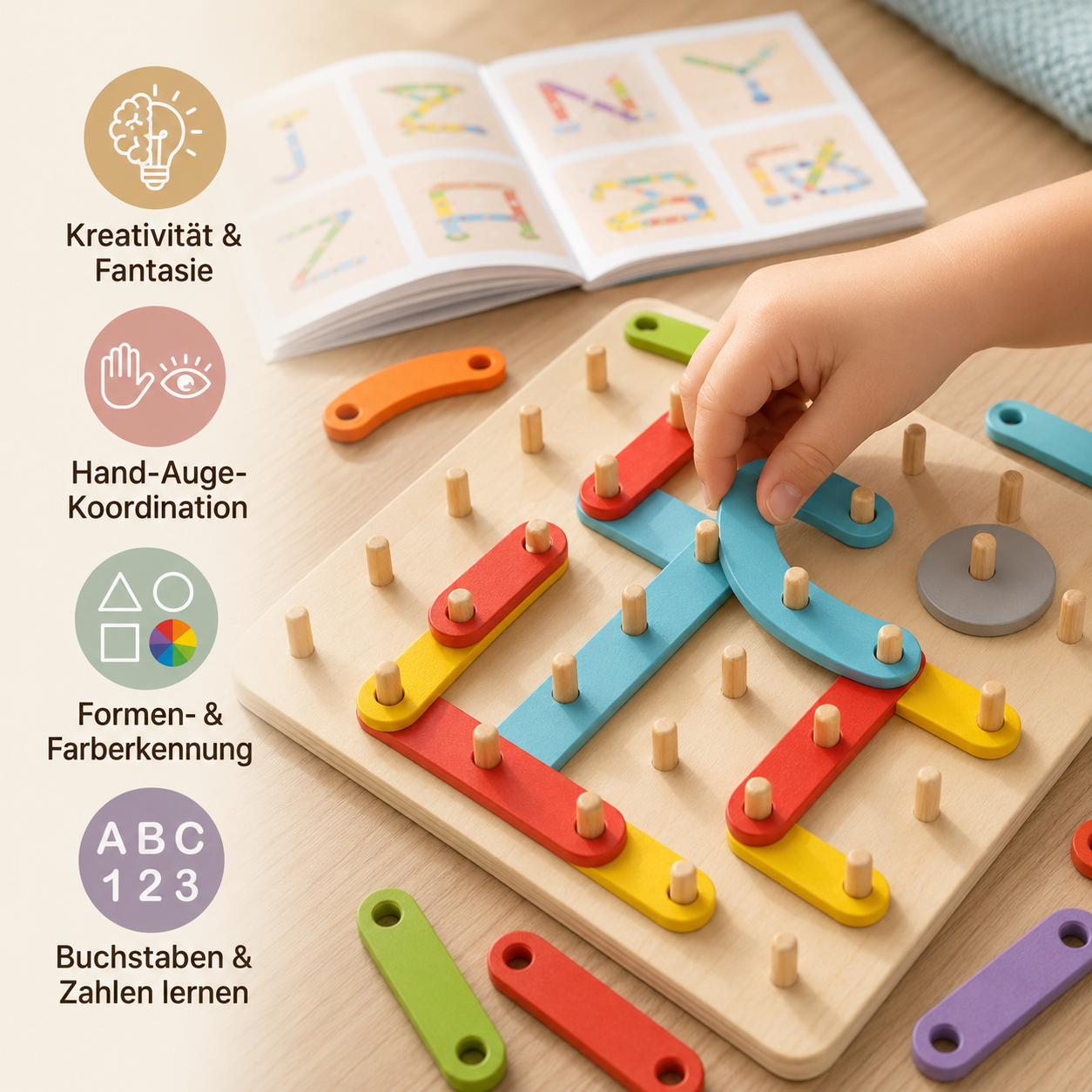 LernSteck Montessori Board – Formen, Buchstaben & Zahlen entdecken