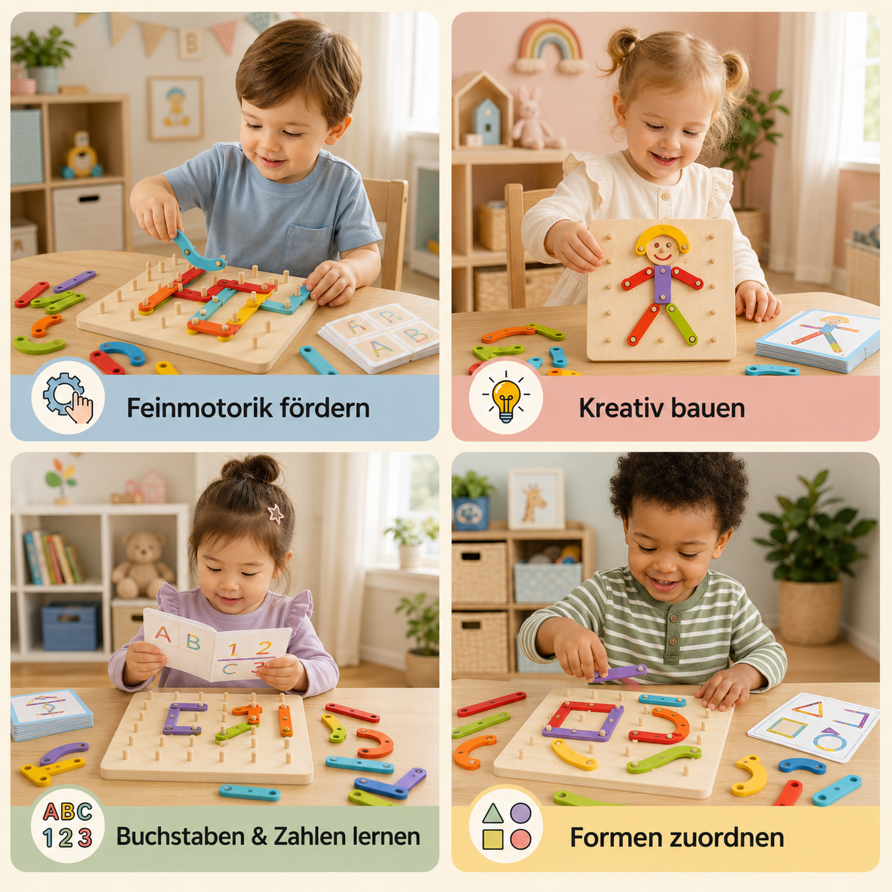LernSteck Montessori Board – Formen, Buchstaben & Zahlen entdecken