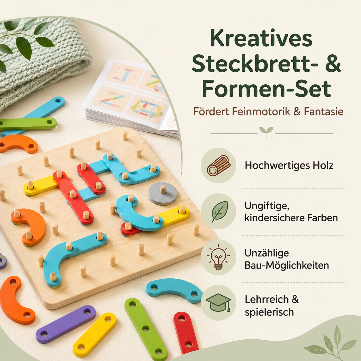 LernSteck Montessori Board – Formen, Buchstaben & Zahlen entdecken