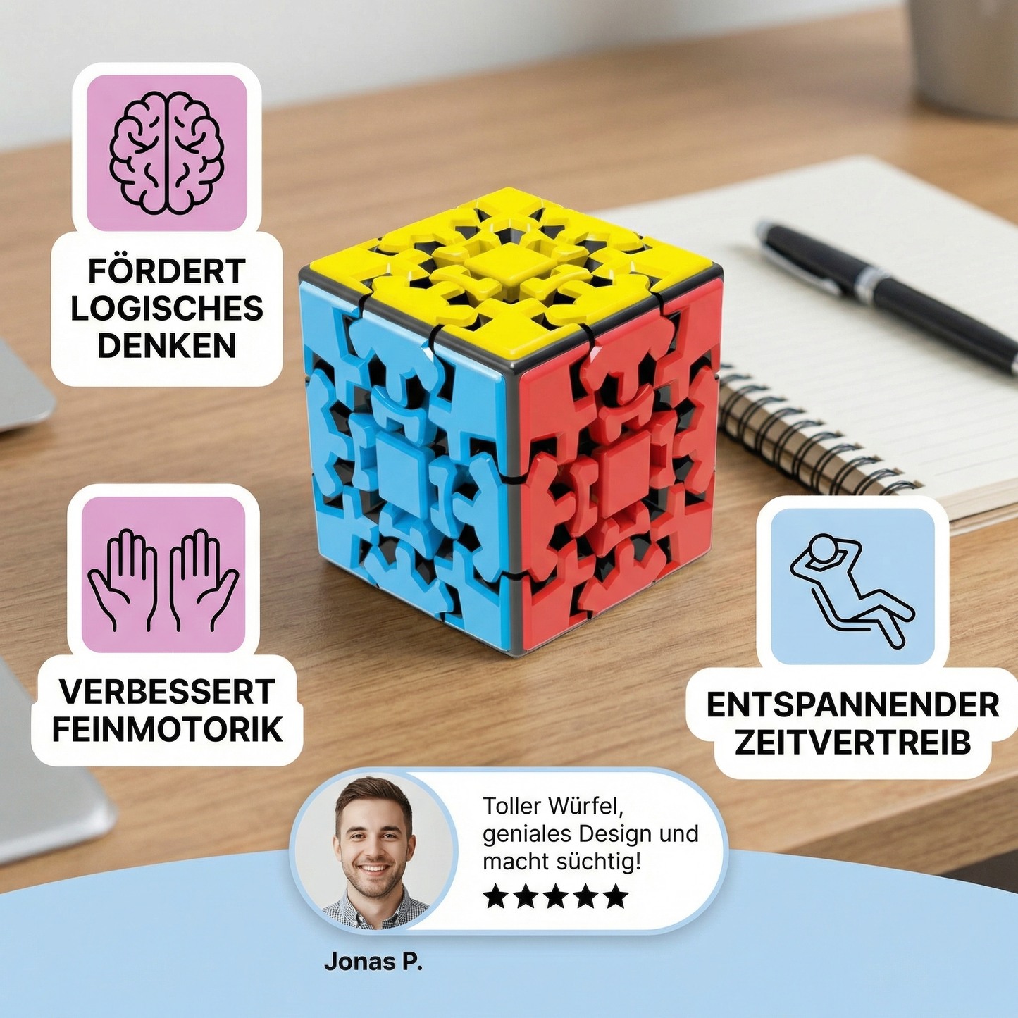 GearMind Cube – Zahnrad-Zauberwürfel
