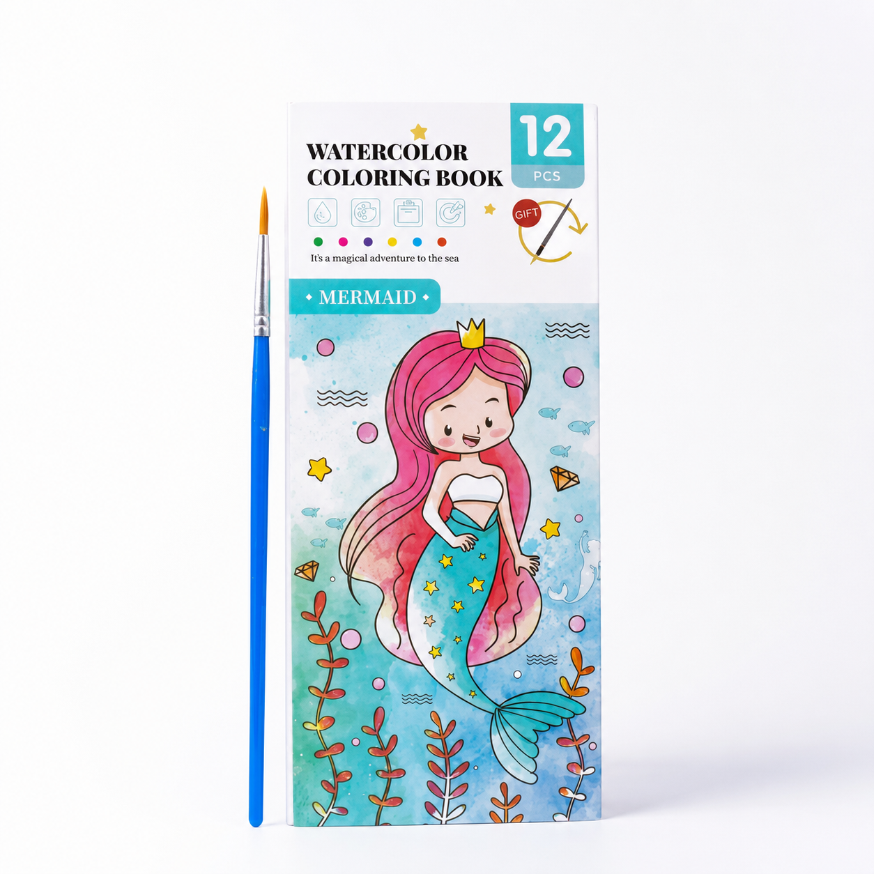 MagicPaint Kids – Aquarell Malbuch mit integrierten Farben