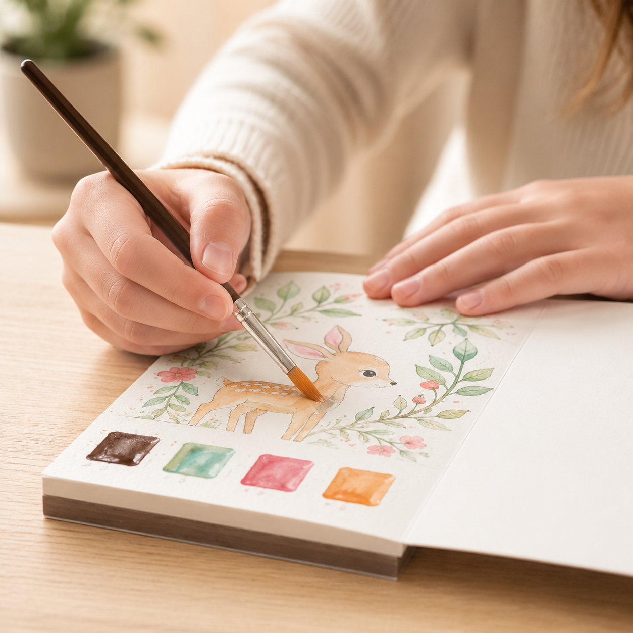 MagicPaint Kids – Aquarell Malbuch mit integrierten Farben