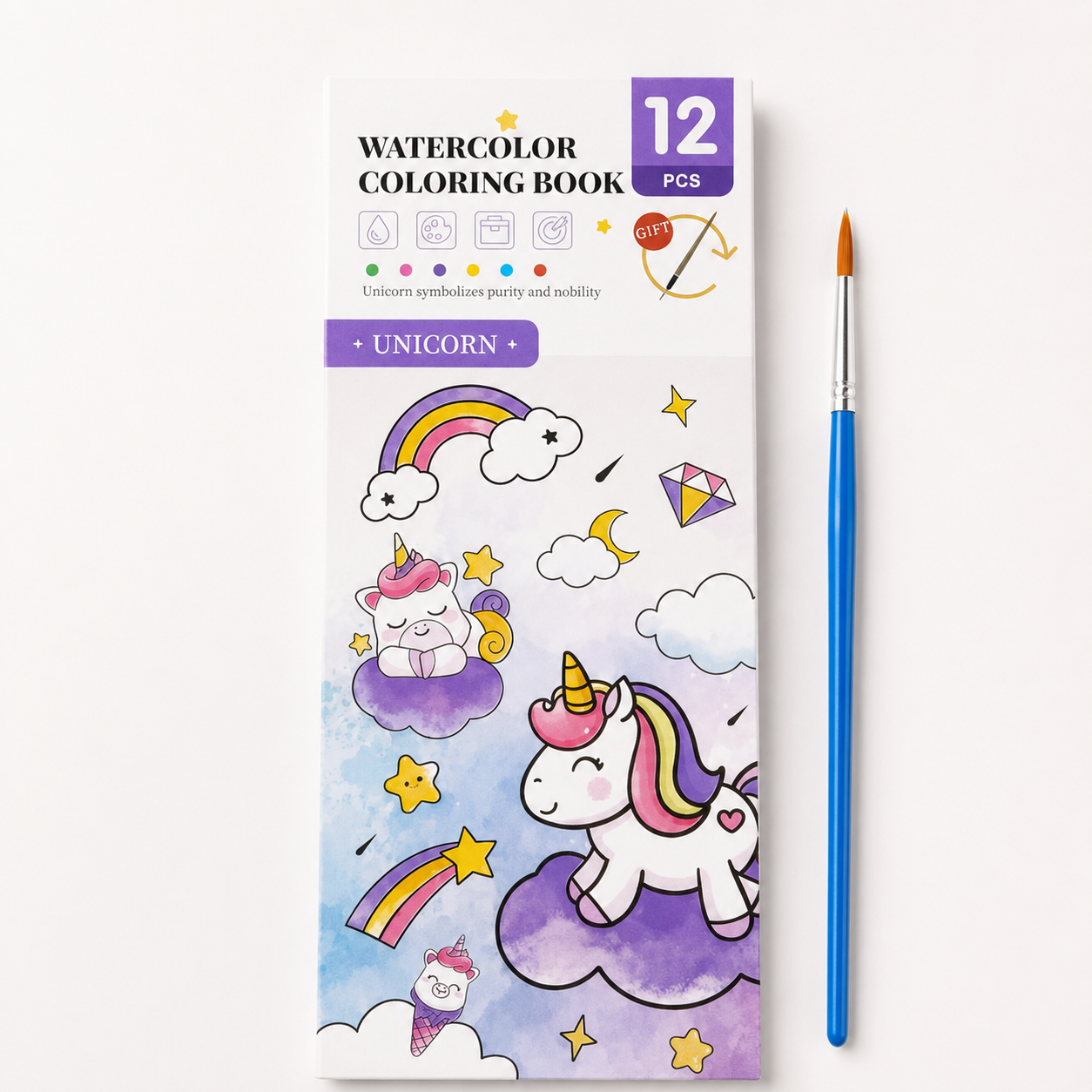 MagicPaint Kids – Aquarell Malbuch mit integrierten Farben