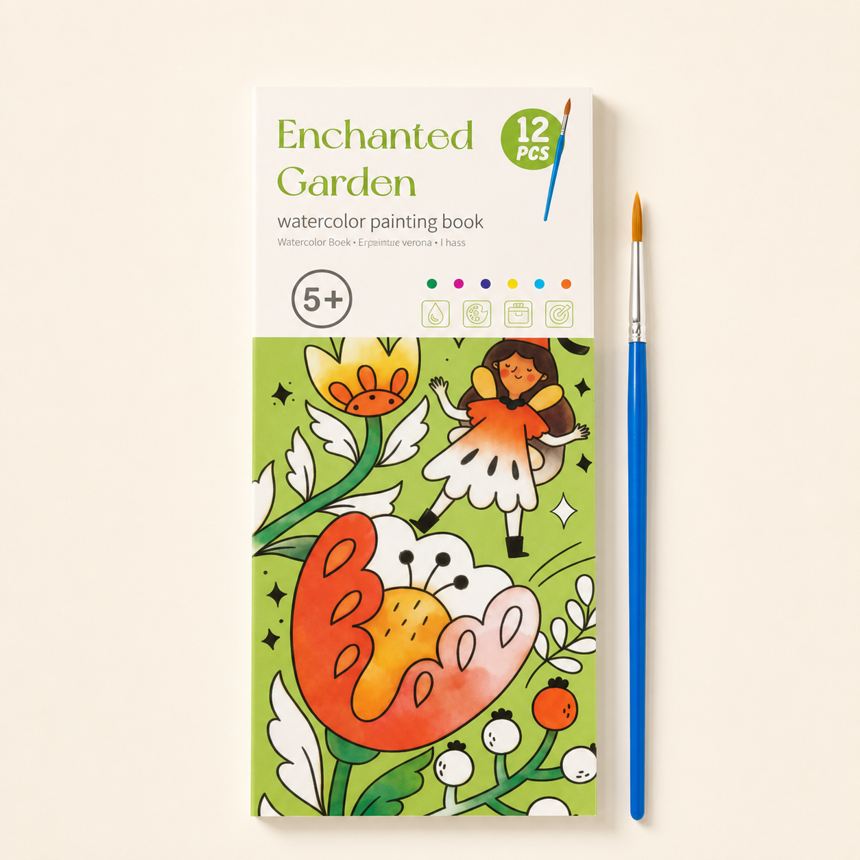 MagicPaint Kids – Aquarell Malbuch mit integrierten Farben