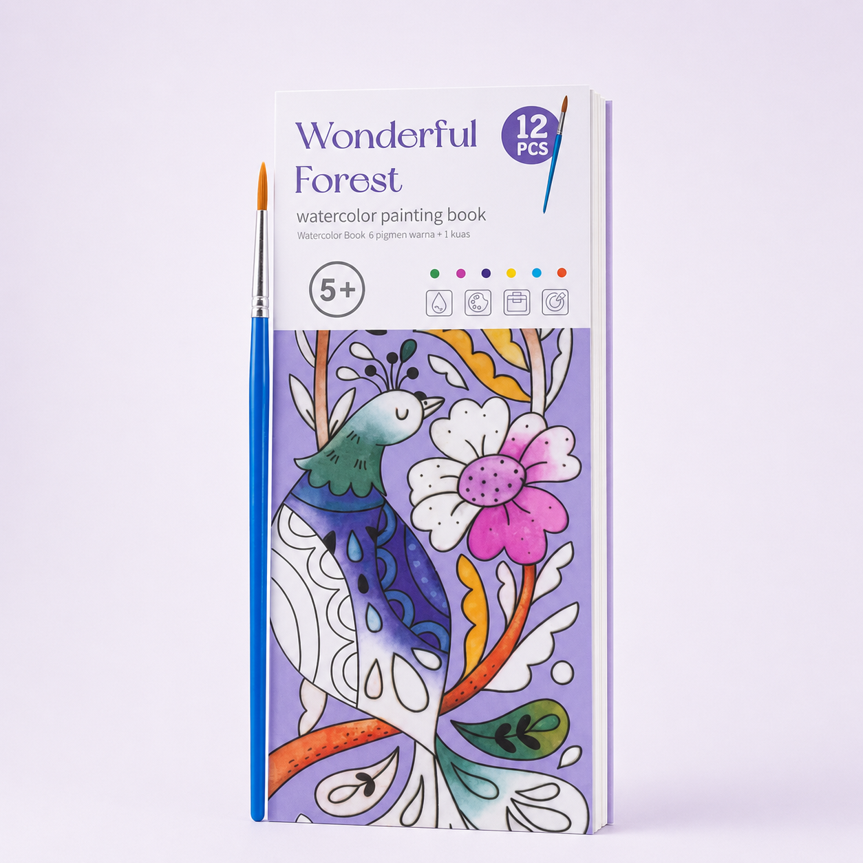 MagicPaint Kids – Aquarell Malbuch mit integrierten Farben