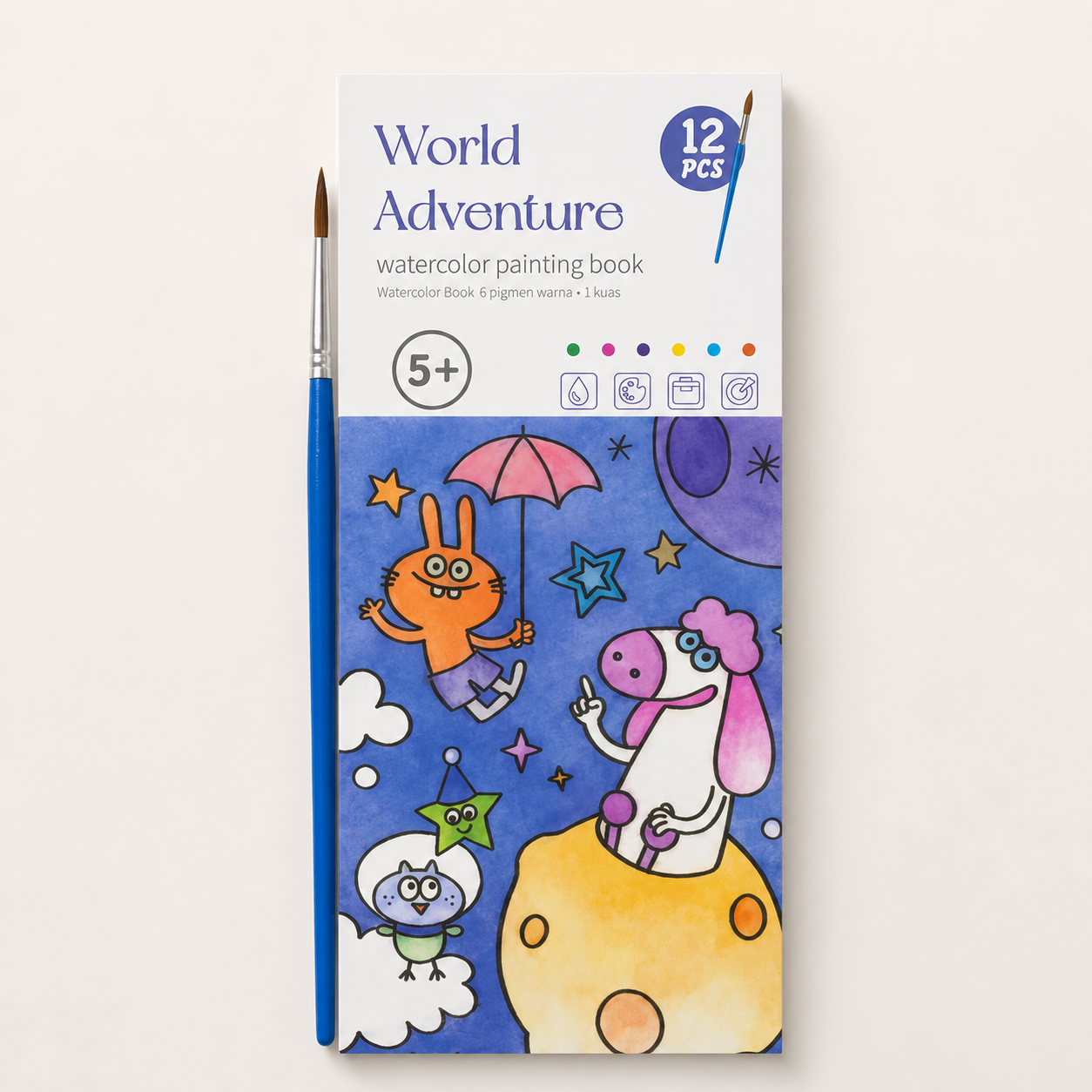 MagicPaint Kids – Aquarell Malbuch mit integrierten Farben