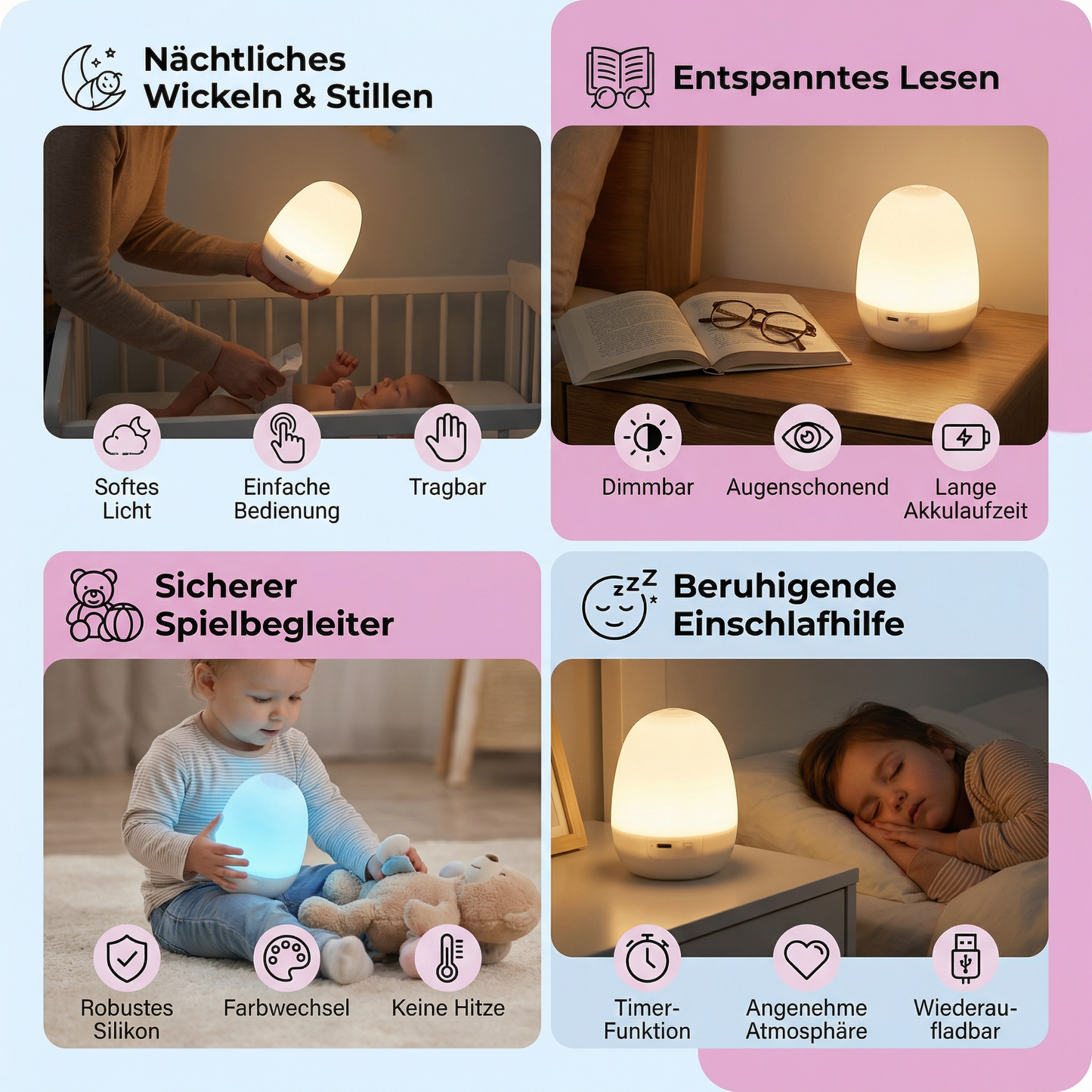 EiGlow – Sanftes LED-Nachtlicht aus Silikon