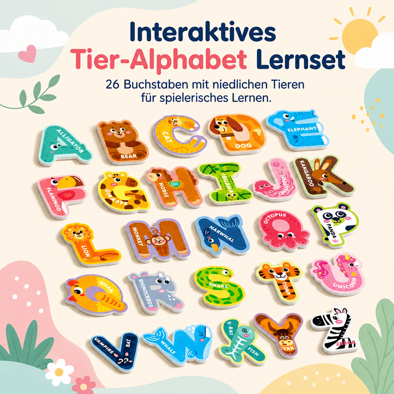 ZooABC Magnetbuchstaben – Tierisches Alphabet Lernset