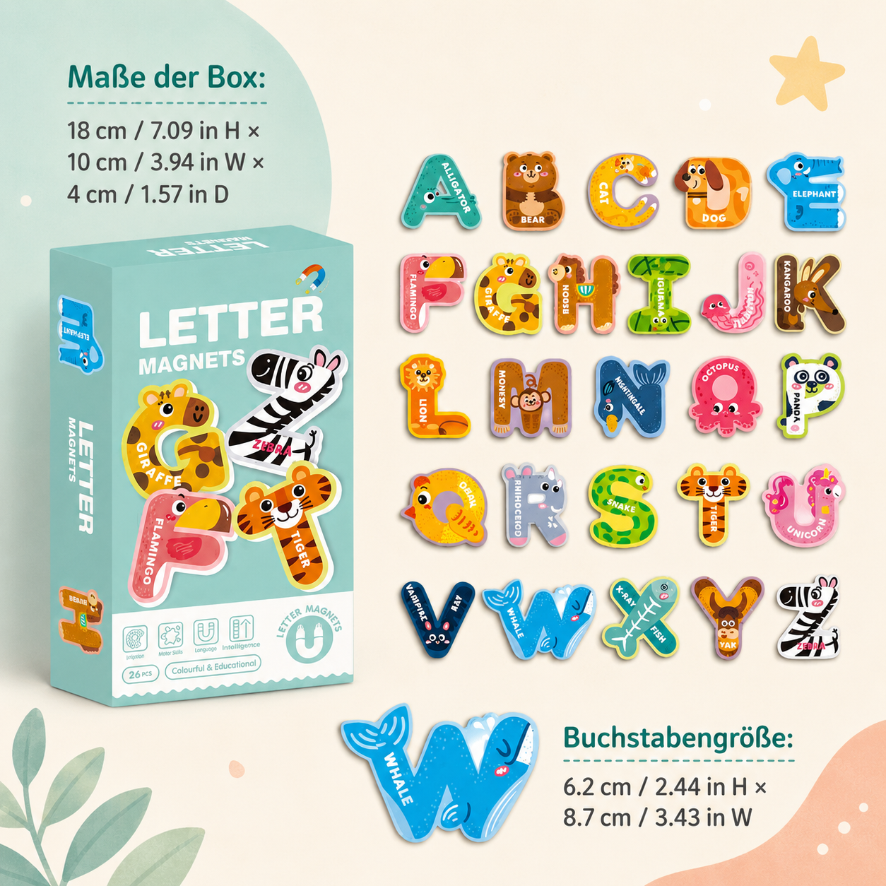 ZooABC Magnetbuchstaben – Tierisches Alphabet Lernset
